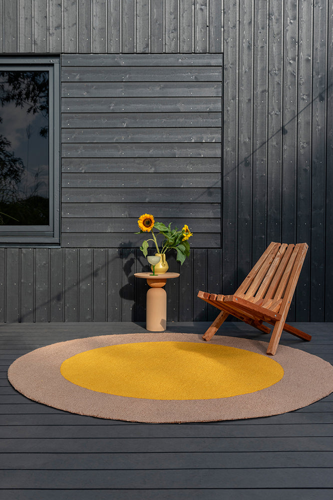 Brink & Campman Habitat Festival Round Yellow 496306 Outdoor Rug