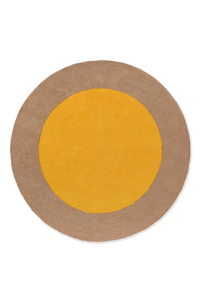 Brink & Campman Habitat Festival Round Yellow 496306 Outdoor Rug